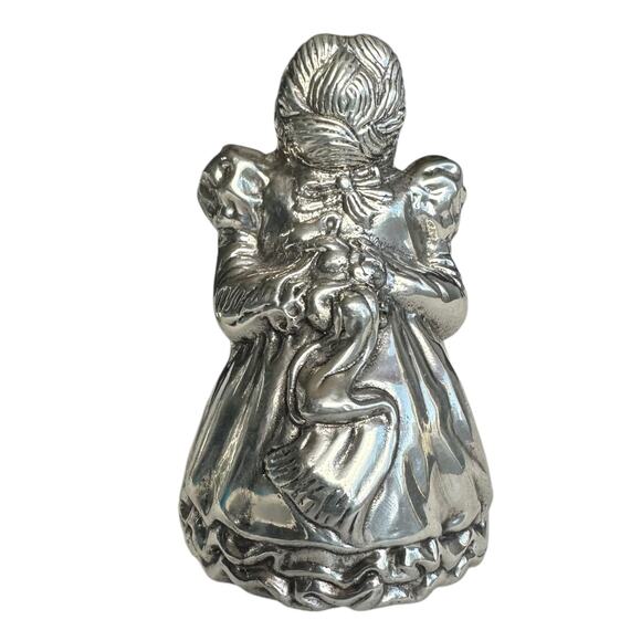 Vintage Pewter Kirk Stieff Williamsburg Christmas Santa Salt And Pepper Shakers - Picture 6 of 14